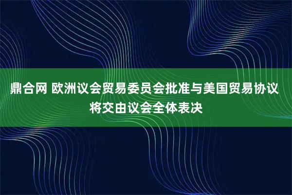 鼎合网 欧洲议会贸易委员会批准与美国贸易协议 将交由议会全体表决